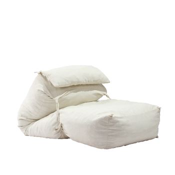 Fotoliu pufrelax yoga xl + perna - lovesack ( rustic) umplut cu fulgi de burete memory mix