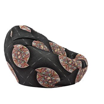 Fotoliu pufrelax tip sac nirvana grande textil, mandala , husa detasabila, umplut cu perle polistiren
