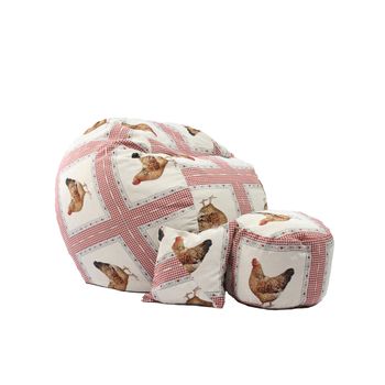 Set fotoliu pufrelax king size + otoman + perna decorativa - henny ( rustic high) umplut cu fulgi de burete memory mix