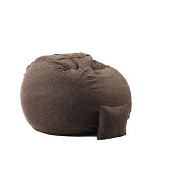 Fotoliu king size xl cu perna decorativa, mocha latte ( textil) umplut cu fulgi de burete memory mix