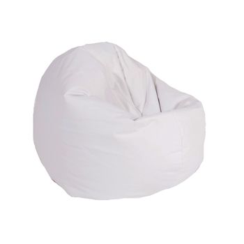 Fotoliu pentru copii (2-14 ani) relaxo - white ( pu) umplut cu perle polistiren (beanbag marca pufrelax)