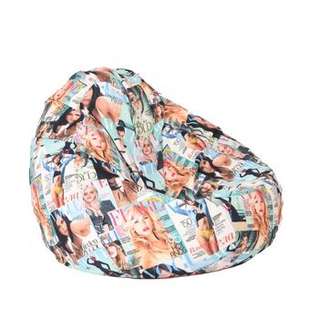 Fotoliu (mare) nirvana gigant - fashion magazine umplut cu perle polistiren (beanbag para marca pufrelax)