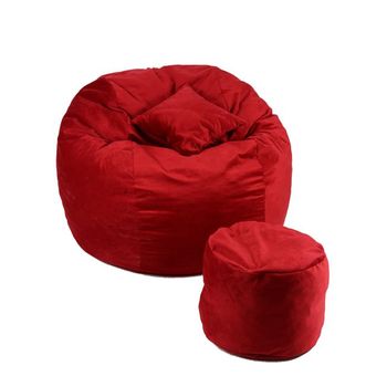 Set fotoliu king size+otoman+perna decorativa - red diamond husa detasabila, pat, cu fulgi de burete memory mix