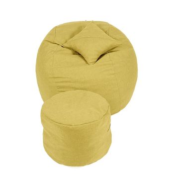 Set fotoliu puf pentru copii matusalem + otoman + perna decorativa - sunflower cu fulgi de burete memory mix