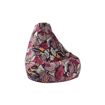 Fotoliu pufrelax tip sac nirvana hobbit textil, flower power, husa detasabila, umplut cu perle polistiren