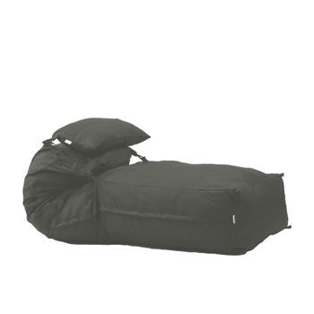 Fotoliu pufrelax yoga xl + perna - moon grey umplut cu fulgi de burete memory mix