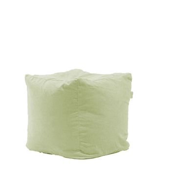 Fotoliu pufrelax taburet cub xl - light olive cu husa detasabila textila, umplut cu perle polistiren