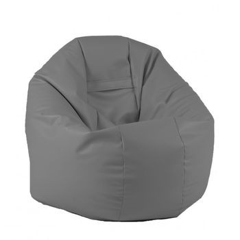 Fotoliu (mediu) relaxo xl - dark grey ( pu) umplut cu perle polistiren (beanbag marca pufrelax)