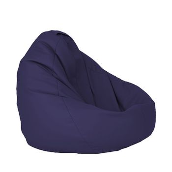 Fotoliu pufrelax tip sac nirvana grande piele ecologica, indigo, umplut cu perle polistiren
