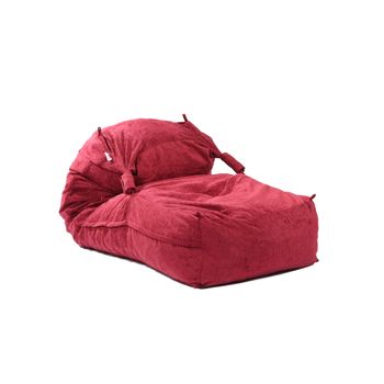 Fotoliu pufrelax yoga xl sour cherry ( rustic) umplut cu fulgi de burete memory mix