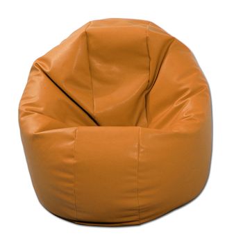 Fotoliu pentru copii (2-14 ani) relaxo - caramel (piele eco) umplut cu perle polistiren (beanbag marca pufrelax)
