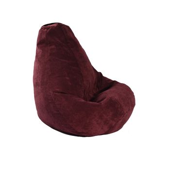 Fotoliu pufrelax tip sac nirvana hobbit textil, velvet marsala, husa detasabila, umplut cu perle polistiren