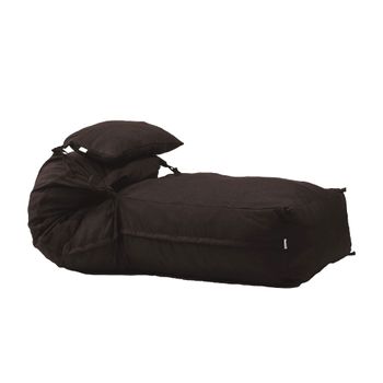 Fotoliu pufrelax yoga xl cu perna dark chocolate ( textil) umplut cu fulgi de burete memory mix