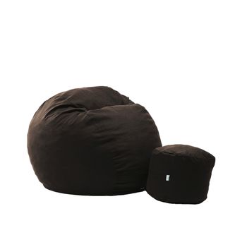 Set fotoliu puf matusalem si otoman dark chocolate ( textil) umplut cu fulgi de burete memory mix