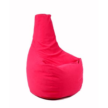 Fotoliu (mediu) sunlounger - roz (piele eco) umplut cu perle polistiren (fotoliu para marca pufrelax)