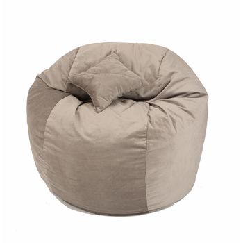 Fotoliu king size xl cu perna decorativa, old oak gama plush honey umplut cu fulgi de burete memory mix
