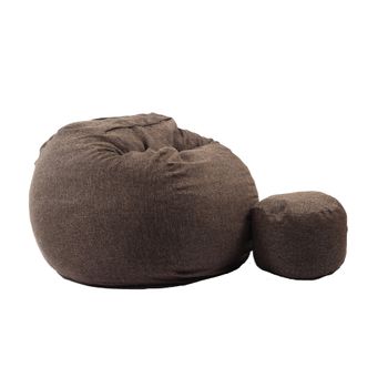 Fotoliu king size xl cu otoman, mocha latte ( textil) umplut cu fulgi de burete memory mix