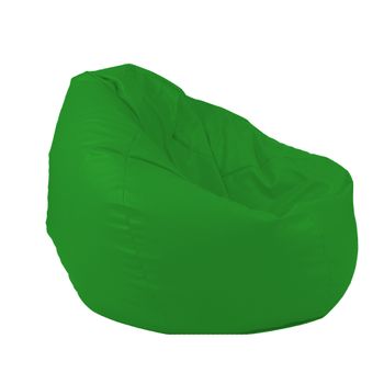 Fotoliu pufrelax tip sac nirvana gigant piele ecologica, verde, umplut cu perle polistiren