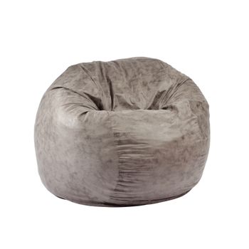 Fotoliu pufrelax mare, king size, discover gray, textil, umplut cu fulgi de burete memory mix
