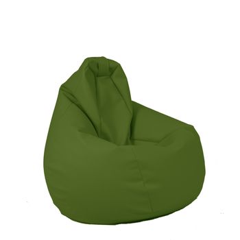Fotoliu pufrelax tip sac nirvana hobbit poliuretan, waka waka green, umplut cu perle polistiren