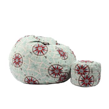 Set fotoliu pufrelax king size + otoman - true north ( rustic high) umplut cu fulgi de burete memory mix