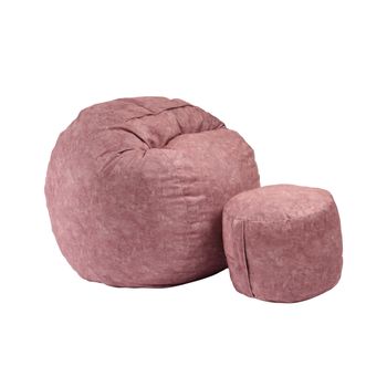 Set fotoliu pufrelax mediu-mare, matusalem cu otoman, red river, textil, umplut cu fulgi de burete memory mix