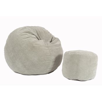 Set fotoliu puf matusalem + otoman - tree bark blons (gama diamond) umplut cu fulgi de burete memory mix®