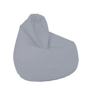 Fotoliu pufrelax tip sac nirvana hobbit panama, grey, pretabil si la exterior, husa detasabila, cu perle polistiren