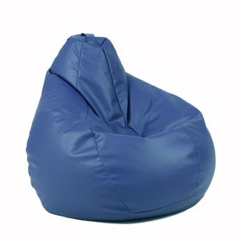 Fotoliu mic copii (4-14 ani) nirvana light - bleumarin (piele eco) umplut cu perle polistiren (beanbag marca pufrelax)