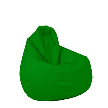 Fotoliu pufrelax tip sac nirvana hobbit piele ecologica, verde, umplut cu perle polistiren