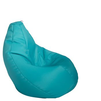 Fotoliu pufrelax tip sac nirvana hobbit panama, aqua , pretabil si la exterior, husa detasabila, cu perle polistiren