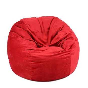 Fotoliu pufrelax king size - red diamond (gama plush honey) umplut cu fulgi de burete memory mix®