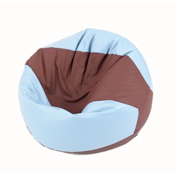 Fotoliu (mediu) armadillo xl - blue & burgundy strips (piele eco) umplut cu perle polistiren (beanbag marca pufrelax)