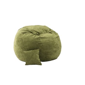 Fotoliu king size cu perna decorativa, chelford green ( textil) umplut cu fulgi de burete memory mix