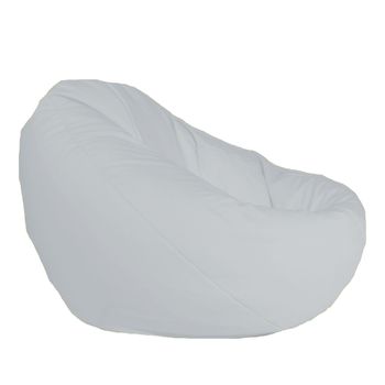 Fotoliu puf tip sac nirvana gigant - teteron dusty white (pretabil si la exterior) umplut cu perle polistiren
