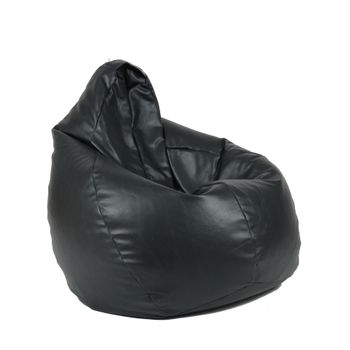 Fotoliu pufrelax beanbag pentru copii,4-14 ani,nirvana light piele ecologica,black,umplut cu perle polistiren