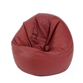 Fotoliu pentru copii, 2-14 ani, relaxo - bordo (piele eco) umplut cu perle polistiren,
