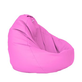Fotoliu pufrelax tip sac nirvana grande piele ecologica, roz , umplut cu perle polistiren