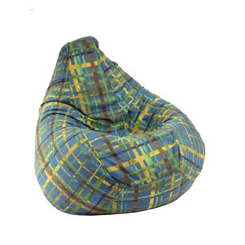 Fotoliu puf tip sac nirvana hobbit, day in the park ( textil) umplut cu perle polistiren