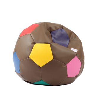 Fotoliu minge pufrelax pentru copii telstar baby, chocolate sprinkles,piele eco, umplut cu perle polistiren