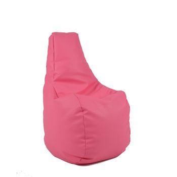 Fotoliu pentru copii (2-8 ani) sunlounger junior, roz (piele eco), umplut cu perle polistiren
