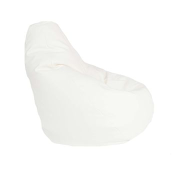 Fotoliu pufrelax tip sac nirvana hobbit poliuretan, white , umplut cu perle polistiren