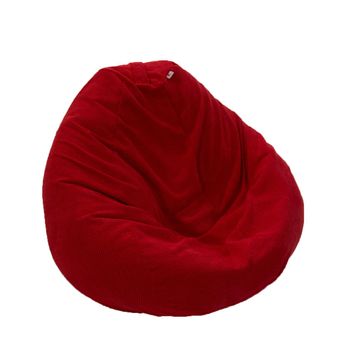 Fotoliu mare nirvana gigant - raspberry (gama plush honey) cu perle polistiren, husa detasabila textila (beanbag )