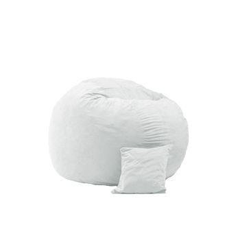 Set fotoliu puf king size xl + perna decorativa - angora grey umplut cu fulgi de burete memory mix