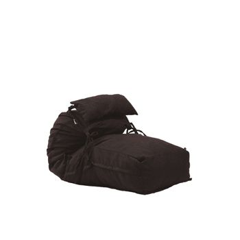 Fotoliu pufrelax yoga minnie cu perna dark chocolate ( textil) umplut cu fulgi de burete memory mix