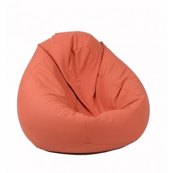 Fotoliu pufrelax tip sac nirvana gigant piele ecologica, orange, umplut cu perle polistiren