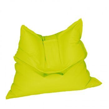 Fotoliu mare, magic pillow - green neon , pretabil si la exterior, umplut cu perle polistiren,