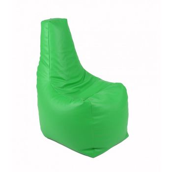 Fotoliu (mediu) sunlounger - verde (piele eco) umplut cu perle polistiren (fotoliu para marca pufrelax)