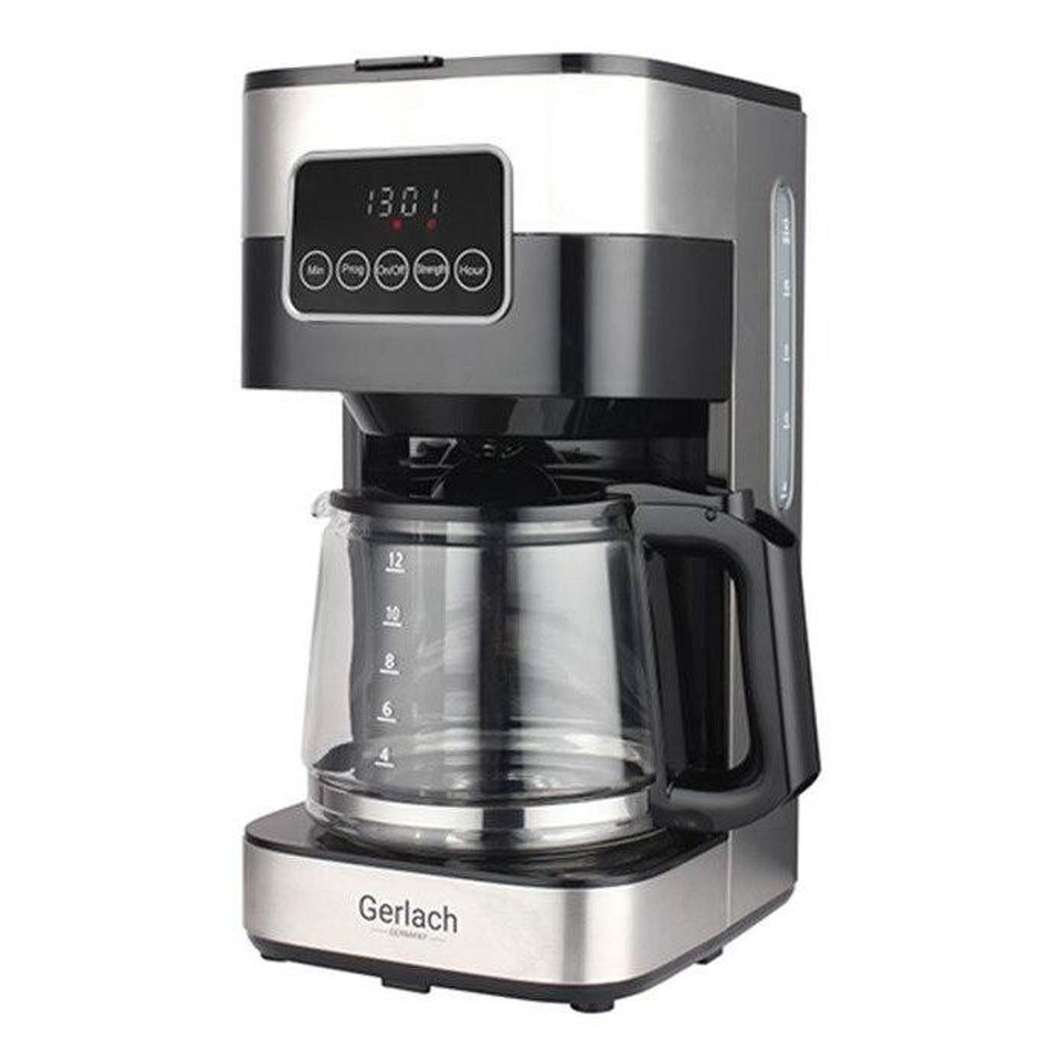 Cafetiera digitala Gerlach GL 4411, 900 W, 1.5 L, Timer, Display Led, Drip Stop, negru / inox fotografia produsului