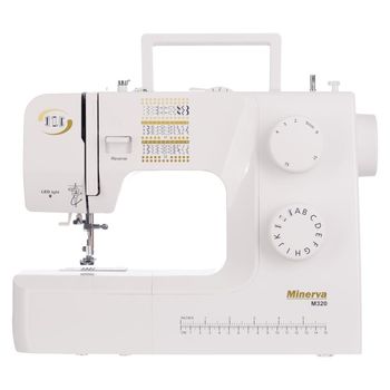 Masina de cusut electromecanica minerva m320, model 2020, 34 programe, 800 imp/min, 70w, alb